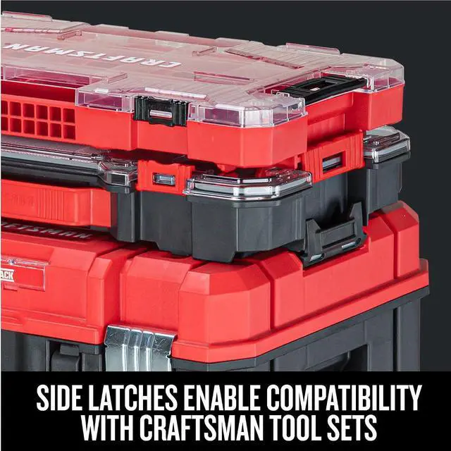 Alt view image 6 of 7 - CRAFTSMAN VERSASTACK Storage Organizer, Small Parts Organizer, 20-Compartments, Lid Includes Secure Latch (CMST17828)