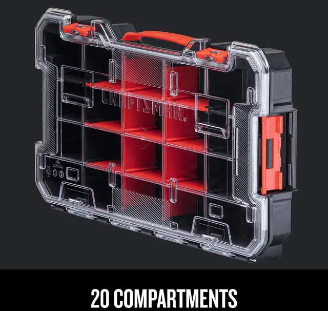 Alt view image 7 of 7 - CRAFTSMAN VERSASTACK Storage Organizer, Small Parts Organizer, 20-Compartments, Lid Includes Secure Latch (CMST17828)