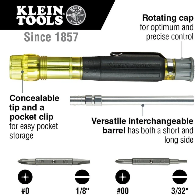 Alt view image 2 of 7 - Klein Tools 32614 4-in-1 Multi-bit Precision Screwdriver Set