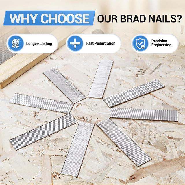 Alt view image 4 of 6 - meite 18 Gauge Brad Nails, 1-1/4 Inch 18GA Brad Nails, 18G 304 Stainless Steel Small Finishing Nail Gun Nails for Pneumatic, Electric Brad Nailer Gun (10 Boxes)