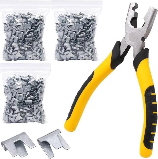 Main image of NAOEDEAH 900pcs Rabbit Chicken Wire Cage Clips with Fence Pliers Hog Rings and Pliers Snap-Ring Pliers Wire Clamp Tool Fasten Clips Buckle Pliers for Building Installation Wire Cage Pet Bird Quail