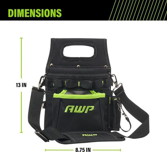 Alt view image 6 of 7 - AWP TrapJaw 3-in-1 Electrician Tool Pouch with Spring-Loaded Technology, Designed for Professional Electricians and Maintenance Repair Technicians,Black