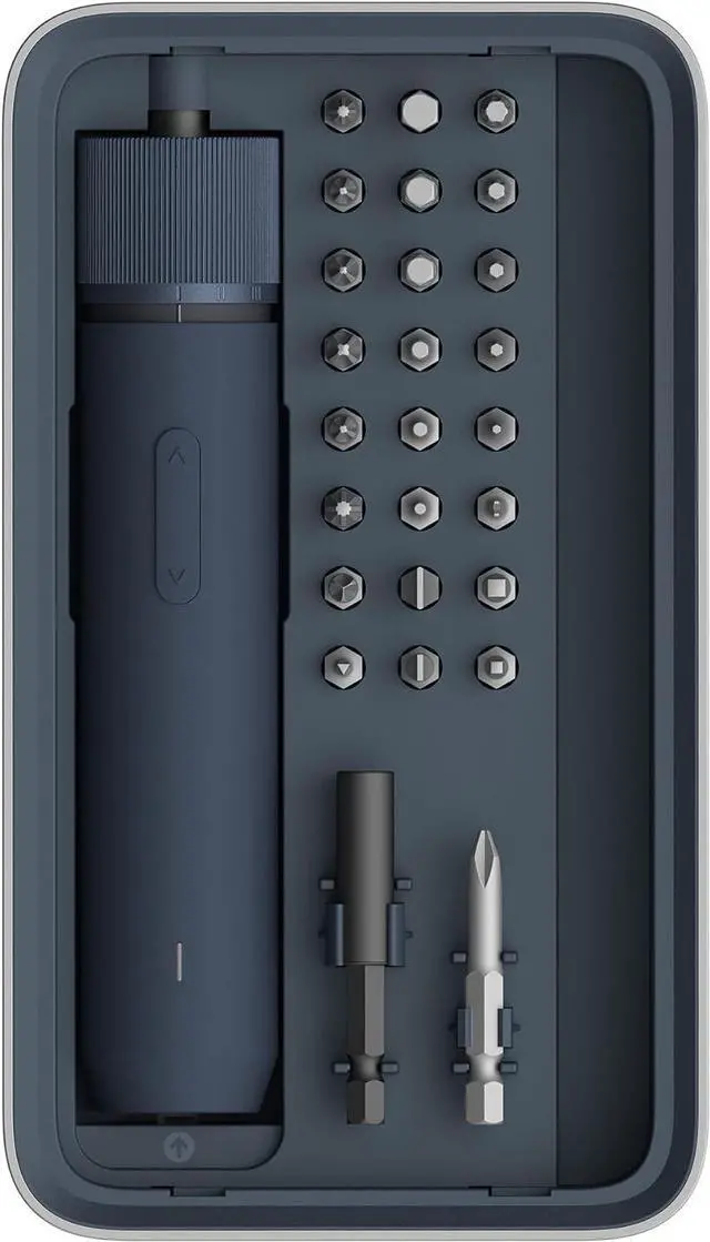 Main image of HOTO Electric Screwdriver Kit, 3.6V Cordless Screwdriver Set, Upgraded Capacity, Magnetic Case Lid, Mechanical Knob, 25 S2-steel Bits, 1500 mAh 800 Times, Manual & Electric, USB-C Charging, LED Light