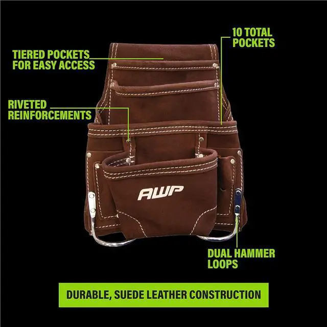 Alt view image 6 of 6 - AWP Tool Pouch, Electrician Tool Pouch, Premium, Professional Multi-Pocket Organizer