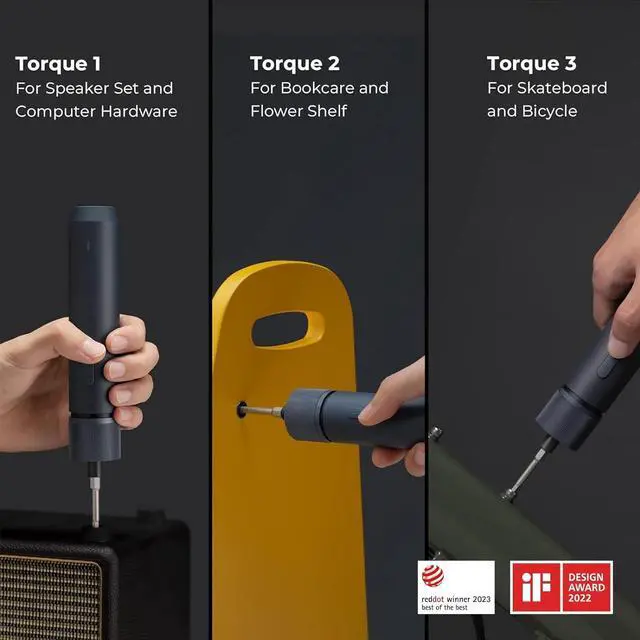 Alt view image 6 of 7 - HOTO Electric Screwdriver Kit, 3.6V Cordless Screwdriver Set, Upgraded Capacity, Magnetic Case Lid, Mechanical Knob, 25 S2-steel Bits, 1500 mAh 800 Times, Manual & Electric, USB-C Charging, LED Light