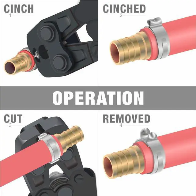 Alt view image 6 of 7 - iCrimp ICP-PC02 PEX Clamp Tool for Pinching and Removing Stainless Steel PEX Clamp Rings, 3/8", 1/2", 3/4", 5/8" and 1", PEX Clamp Removal Tool