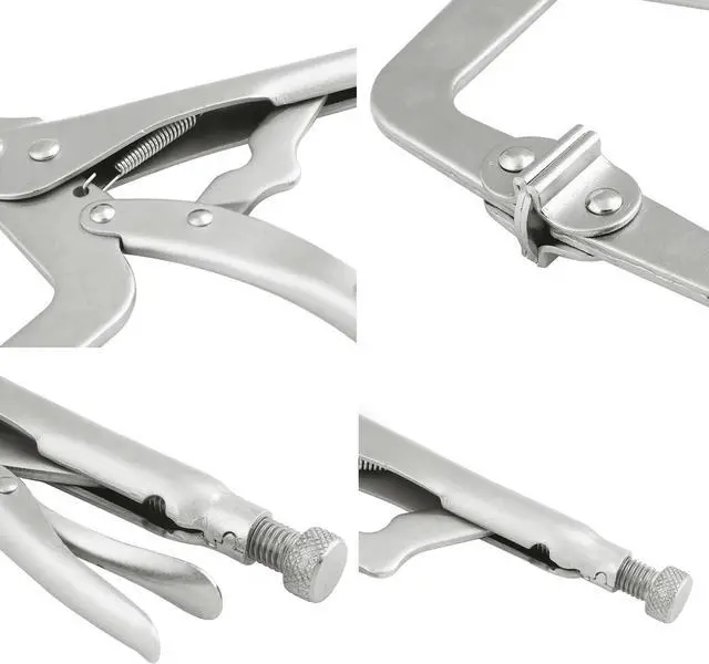 Alt view image 3 of 7 - 7 Pack 11 Inch C Clamp Locking Pliers,Locking C Clamp, Adjustable Nickel Plated C Pliers For Wood Working, Welding, Electrician Maintenance and more, by GENHAKON