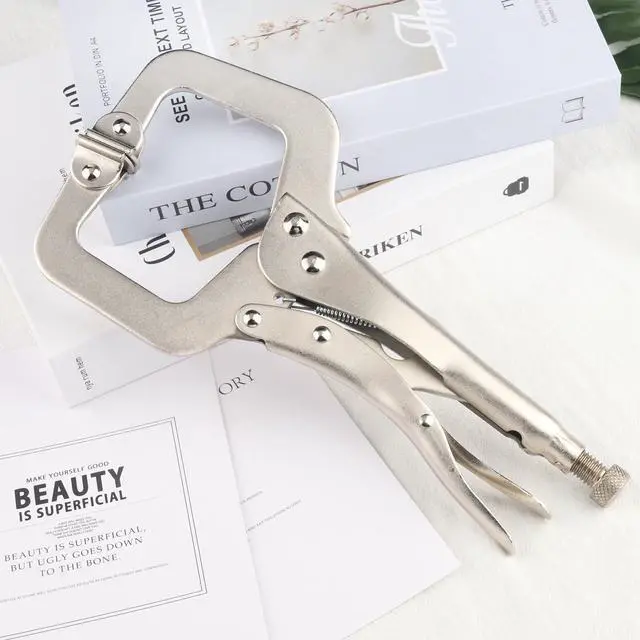 Alt view image 4 of 7 - 7 Pack 11 Inch C Clamp Locking Pliers,Locking C Clamp, Adjustable Nickel Plated C Pliers For Wood Working, Welding, Electrician Maintenance and more, by GENHAKON
