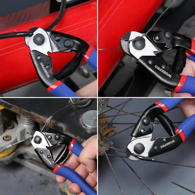 Alt view image 7 of 7 - WORKPRO Cable Cutter, 7-1/2 Inch Heavy Duty Wire Rope Cutter | Cr-V Steel Wire Cable with Safety Lock, Non-Slip Handle For Hard Wire Ropes, Steel Wires And Aircraft Cables