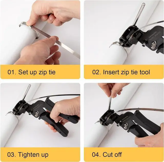 Alt view image 6 of 7 - OFFO Metal Zip Ties Cutter for Stainless Steel Tie Wrap,Tensioning Installation Cutting Tool for Self-Locking Stainless Zip Ties with Free Zip Tie Release Tool