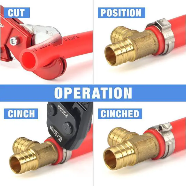 Alt view image 4 of 7 - IWISS PEX Cinch Clamp Crimping Tool for Stainless Steel Clamps from 3/8-inch to 1-inch with Calibration Gauge 20pcs 1/2-inch and 10 pcs 3/4-inch Clamps Suit ASTM F2098 Standards
