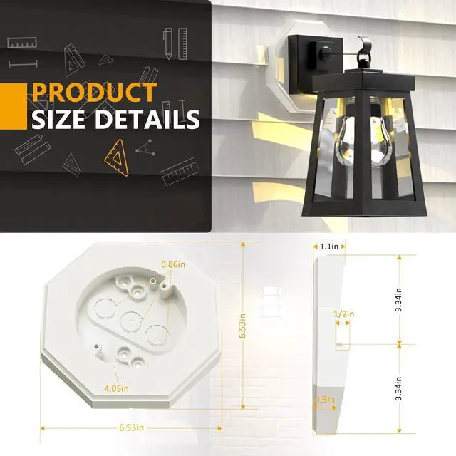 Alt view image 2 of 7 - Siding Mounting Block, Siding Mounting Kit with Built-in Electrical Box, Vertical Lamps Mounting Plate Siding Light Blocks for 1/2 inch Lap Siding, White