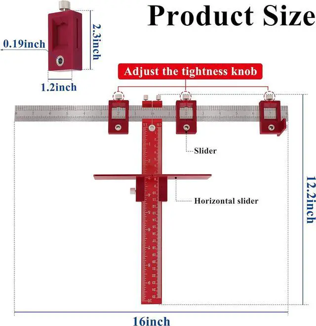 Alt view image 3 of 7 - Cabinet Hardware Jig Tool Both Inch and Metric for Handles and Knobs Drawer Guide Jig on Doors and Drawer Fronts, Fastest and Most Accurate Knob & Pull Jig Improve for inch Scale