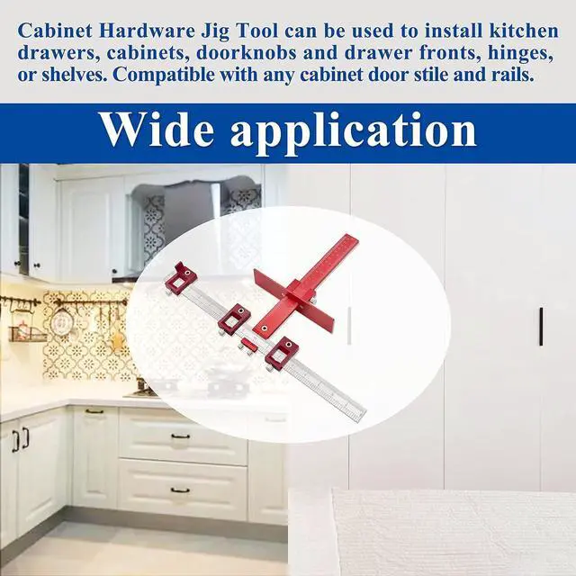 Alt view image 5 of 7 - Cabinet Hardware Jig Tool Both Inch and Metric for Handles and Knobs Drawer Guide Jig on Doors and Drawer Fronts, Fastest and Most Accurate Knob & Pull Jig Improve for inch Scale