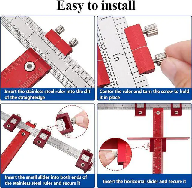 Alt view image 6 of 7 - Cabinet Hardware Jig Tool Both Inch and Metric for Handles and Knobs Drawer Guide Jig on Doors and Drawer Fronts, Fastest and Most Accurate Knob & Pull Jig Improve for inch Scale