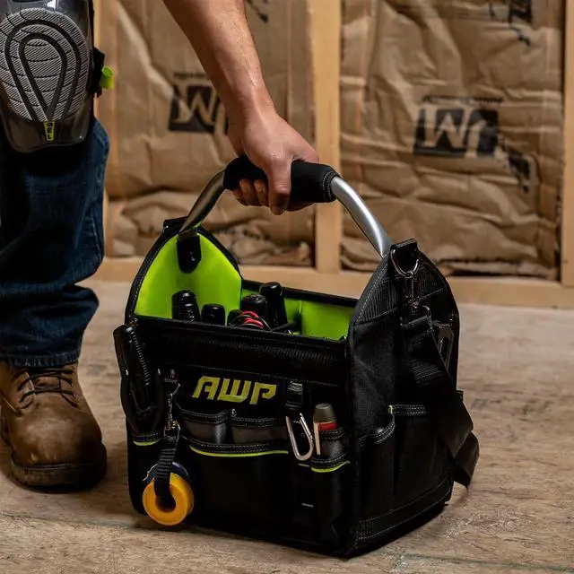 Alt view image 5 of 7 - AWP 12 Inch Pro Tool Tote with Rotating Handle for Easy Tool Access, Water-Resistant Construction