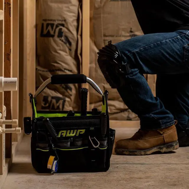 Alt view image 6 of 7 - AWP 12 Inch Pro Tool Tote with Rotating Handle for Easy Tool Access, Water-Resistant Construction