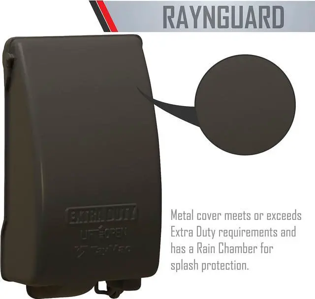 Alt view image 3 of 7 - TayMac MX4280Z EXTRA DUTY Bronze 1-Gang Expandable Weatherproof In-use 3-1/4-in. Electrical Outlet Cover for Home Improvement, Outdoor Outlet Cover for Electrical Box, UFAST Configuration