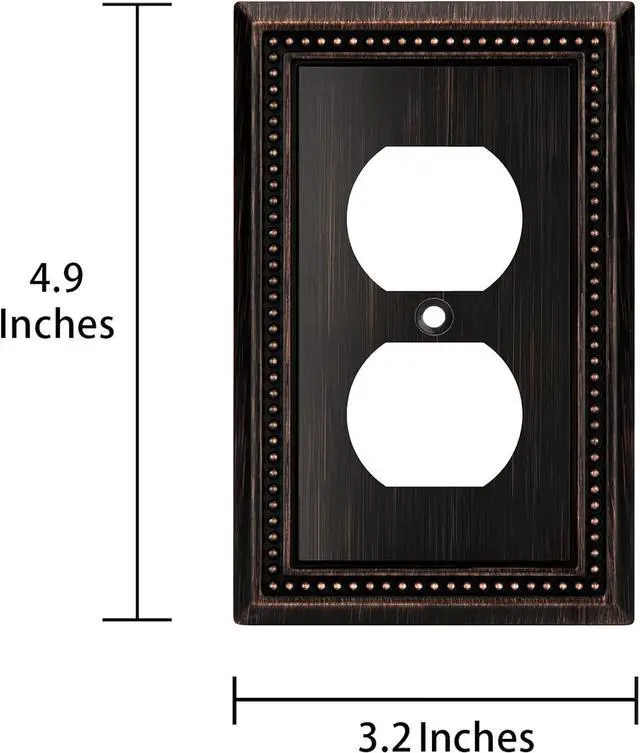 Alt view image 3 of 7 - Sunken Pearls Heavy Duty Decorative Wall Plate Switch Plate Outlet Cover (Single Duplex, 3 Pack, Aged Bronze)