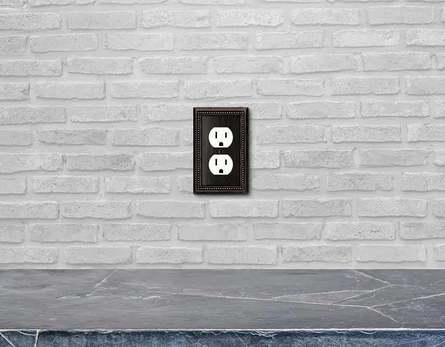 Alt view image 5 of 7 - Sunken Pearls Heavy Duty Decorative Wall Plate Switch Plate Outlet Cover (Single Duplex, 3 Pack, Aged Bronze)