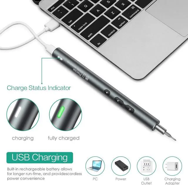 Alt view image 3 of 7 - ORIA Electric Screwdriver, (New Version) 28 in 1 Mini Electric Screwdriver Set, Rechargeable Repair Tools Kit, Precision Screwdriver with Type-C Charging, for Smartphones,Toys, PC