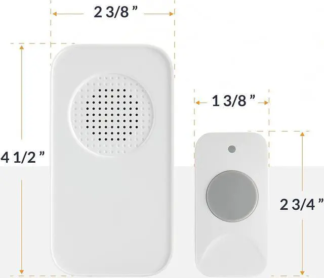 Alt view image 2 of 7 - Newhouse Hardware WCMB White Battery-Powered Wireless Door Chime Kit | Battery-Operated Doorbell Chime | Ring Doorbell for Classroom, Home, and Office | Adjustable Volume and Expanded Chime Selection