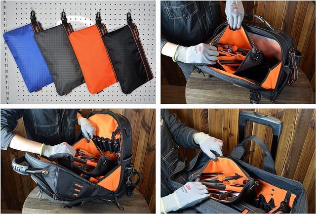 Alt view image 4 of 7 - 4-Packs Small Tool Pouch, Heavy-Duty Tool Pouch, Electrician Tool Pouch, Tool Pouches w/Clip, Electricians Tool Pouch, Tool Pouch Bag, Small Tool Bag, Tool Bag Small, Zippered Tool Bags and Pouches