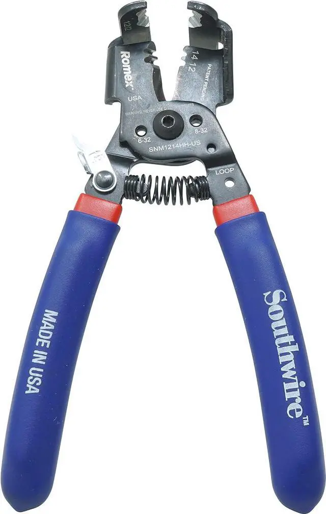Alt view image 2 of 7 - Southwire - 65172140 SNM1214HH-US ROMEX BOXJaw Wire Stripper, Dual Wire Cutter Strips both 12/2 & 14/2 Romex NMB JACKETS and 12 and 14 AWG Solid Wire