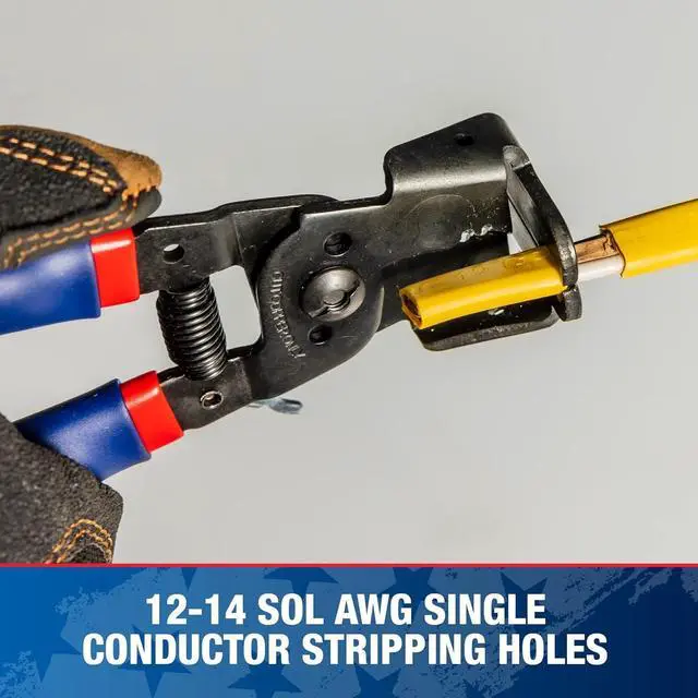 Alt view image 3 of 7 - Southwire - 65172140 SNM1214HH-US ROMEX BOXJaw Wire Stripper, Dual Wire Cutter Strips both 12/2 & 14/2 Romex NMB JACKETS and 12 and 14 AWG Solid Wire