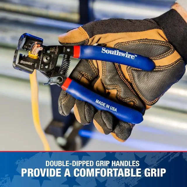 Alt view image 7 of 7 - Southwire - 65172140 SNM1214HH-US ROMEX BOXJaw Wire Stripper, Dual Wire Cutter Strips both 12/2 & 14/2 Romex NMB JACKETS and 12 and 14 AWG Solid Wire