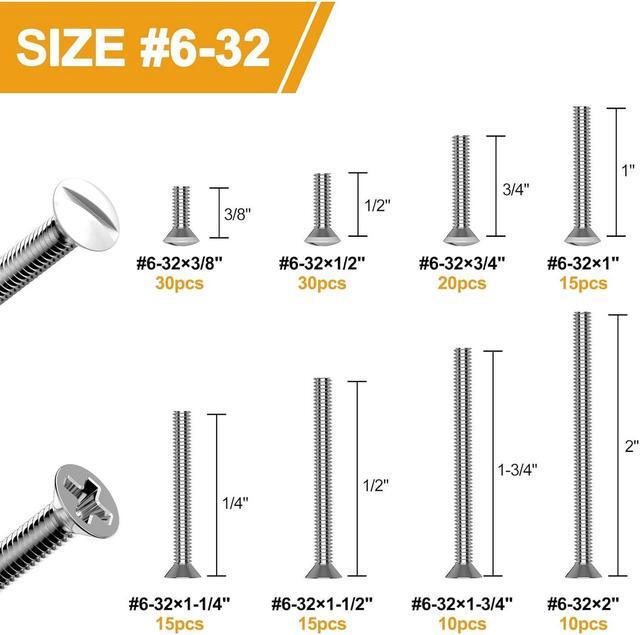 Alt view image 2 of 7 - VIGRUE 145PCS Extra Long Outlet Screws Long Electrical Outlet Screws Wall Plate Screws White Machine Screws Device Mounting Screws Outlet Plate Screw Faceplate Screw