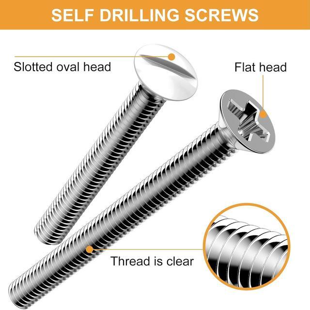 Alt view image 4 of 7 - VIGRUE 145PCS Extra Long Outlet Screws Long Electrical Outlet Screws Wall Plate Screws White Machine Screws Device Mounting Screws Outlet Plate Screw Faceplate Screw