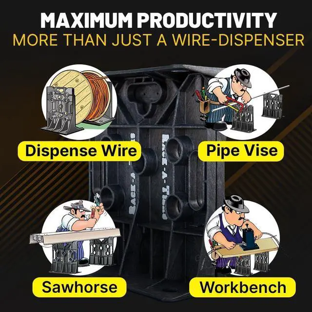 Alt view image 4 of 6 - Rack-A-Tiers Wire Dispenser - Multi-Purpose Cable Dispenser, Electrician's Wire Spool Rack, Electrical Wire Rack, Wire Spool Dispenser, Wire Spool Caddy, Wire Dispenser Rack (11455)