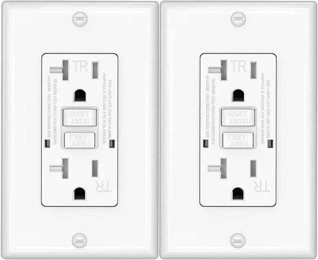 Main image of OMEENET 20 Amp GFCI Outlet, Tamper Resistant, Self Test GFI Receptacle with 2 LED Indicator, 20Amp Ground Fault Circuit Interrupter Outlet for Kitchen, Bathroom,Indoor Use, UL Listed, White (2 Pack)