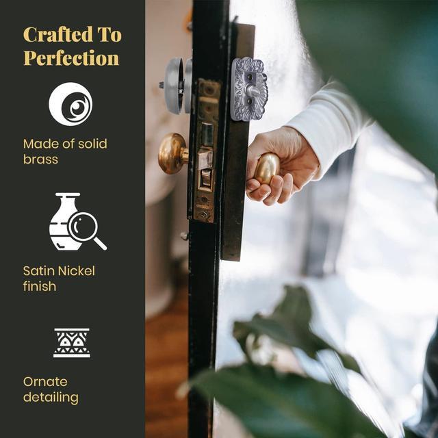 Alt view image 4 of 7 - A29 Decorative Mechanical Doorbell - Old Fashioned Twist Door Bell with Manual Hand Turn Chime - Vintage Solid Brass Doorbell in Satin Nickel Finish - Non-Electric, Wireless Victorian Doorbell