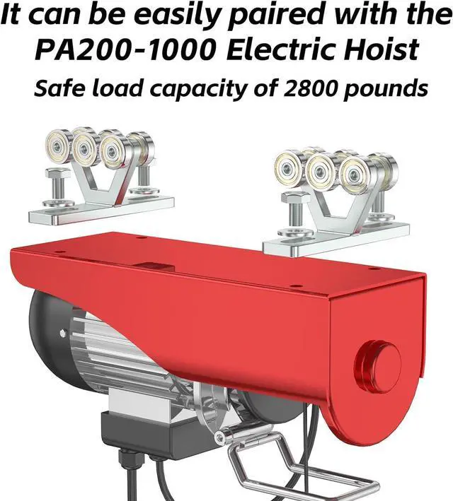 Alt view image 5 of 5 - SKTREX 6 Wheel Hoist Trolley with Rollers - Strut Trolley Assembly for Electric Hoist - Fits 1-5/8" Wide and Taller Strut Channel - High Strength and Silent Operation