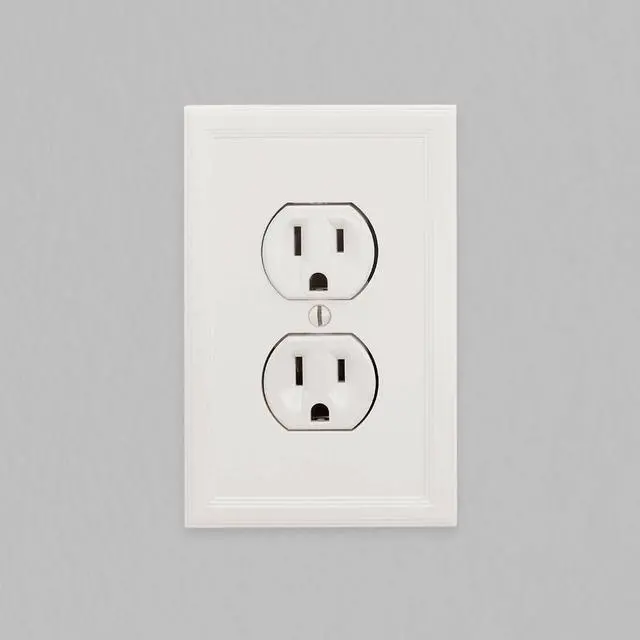 Alt view image 2 of 7 - Questech Decor Single Duplex Insulated Electrical Outlet Covers Wall Plate, 1-Gang Single Switch Plate Standard Size Receptacle Cover, Decorative Architectural Cornice, White, 6 Pack