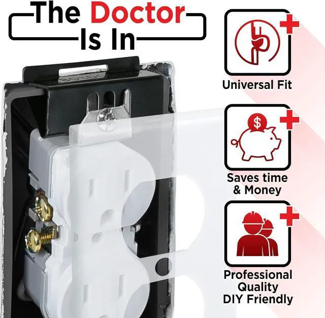 Alt view image 2 of 7 - Repair Clips - Fix Loose Outlets and Switches - Electrical Wall Box Repair Clips - 10 Pack