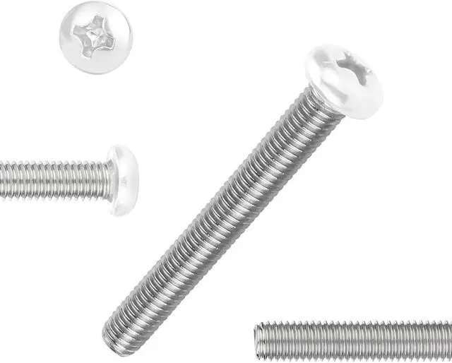 Main image of QISHENG 100 PCS White Head #8-32X2 Stainless Steel Phillips Pan Head Machine Screws,DIY,Repair,Install Furniture and Electrical Appliances Screws,Stainless Steel 18-8 A2(304) Screw