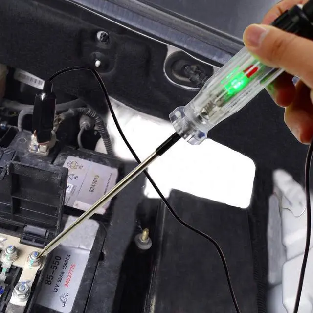 Alt view image 7 of 7 - ALLOSUN Automotive Wire Piercing DC Voltage Circuit 6V / 12V Hook Probe Tester 59 Inch Cord with LED & Buzzer Indicator