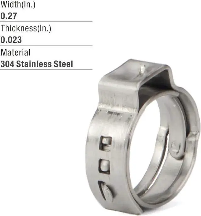Alt view image 3 of 6 - iCrimp 1/2-inch PEX Stainless Steel Clamp Cinch Rings,Crimp Pinch Fitting Tools-100pcs Packed
