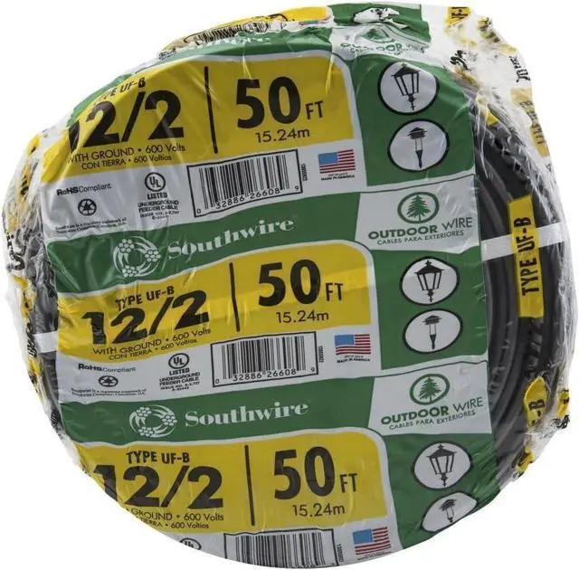 Main image of Southwire 13055922 12/2WG UF Wire 50-Foot, Copper