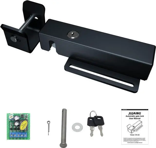Main image of JUJAING DS-02 Universal Automatic Electric Gate Lock for 12-24V AC/DC Swing Gate Opener Electromagnetic Gate Lock for Gate Operator System Device Safe Security Outdoor Magnetic Closer Gate Lock