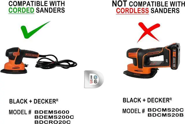 Alt view image 2 of 5 - Vacuum Hose Adapter compatible with BLACK+DECKER MOUSE 1.2 Amp Electric Detail Sander (or any brand 2-1/2'' hose), BDEMS600 Dust Reducer, by 1058 Designs, Grey,