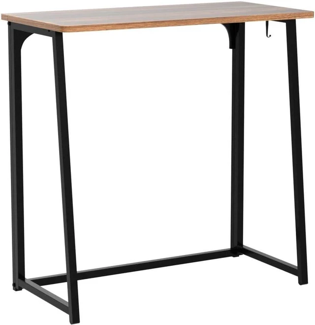 Alt view image 5 of 7 - WOHOMO Folding Desk, 31.5" Foldable Computer Table for Small Spaces, Walnut