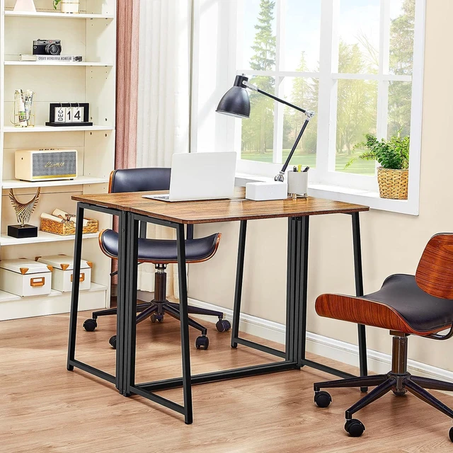 Alt view image 7 of 7 - WOHOMO Folding Desk, 31.5" Foldable Computer Table for Small Spaces, Walnut