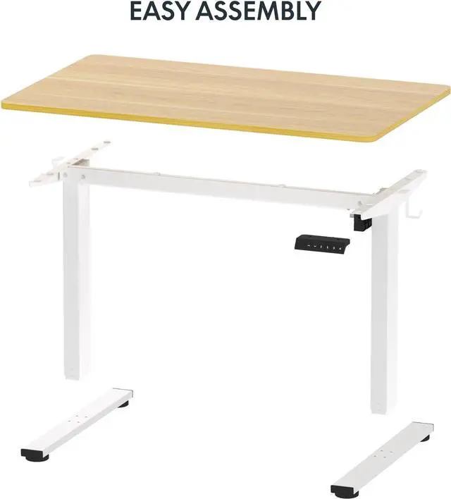 Alt view image 7 of 7 - FLEXISPOT EN1 One-Piece Standing Desk 40 x 24 Inches Height Adjustable Desk Electric Sit Stand Up Desk Home Office Desks Computer Workstation (White Frame + Maple Desktop)