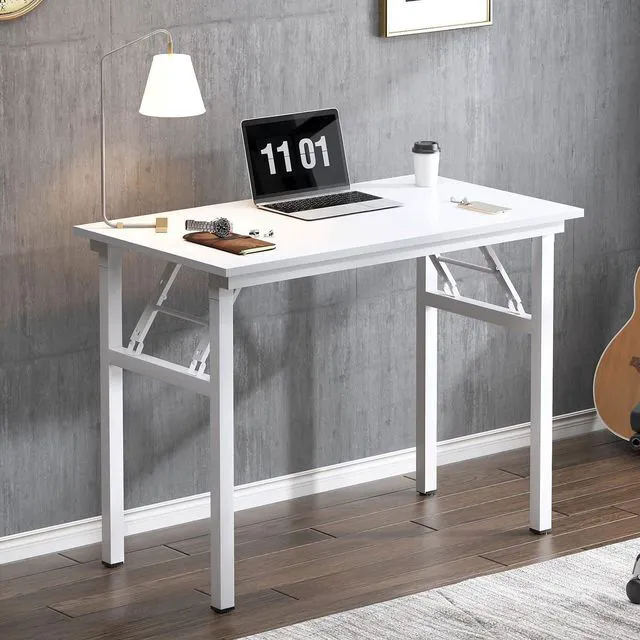 Alt view image 4 of 7 - Need Small Folding Computer Desk, 31.5 Inch Writing Table, White