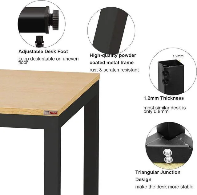 Alt view image 5 of 7 - Need Small Computer Desk for Home Office 31.5 Inch Gaming Desk Teak