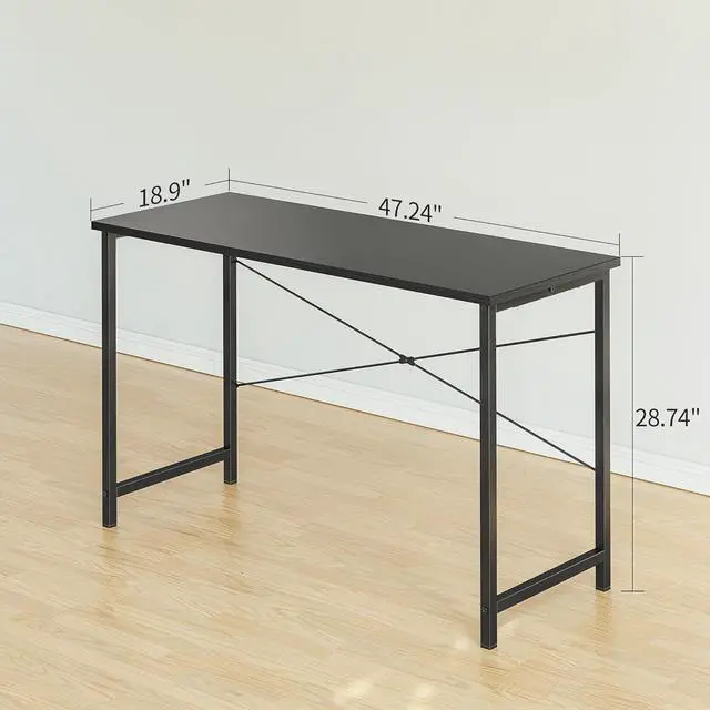 Alt view image 3 of 6 - Cubiker Computer Desk, 47 inch Home Office Desk, Modern Simple Style PC Table for Home, Office, Black